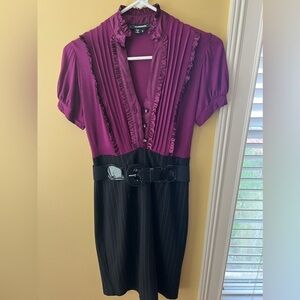 Black and Purple belted dress size 3